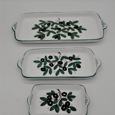 Tray Decorated Olives White Background