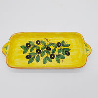 Tray Decorated Olives Yellow Background