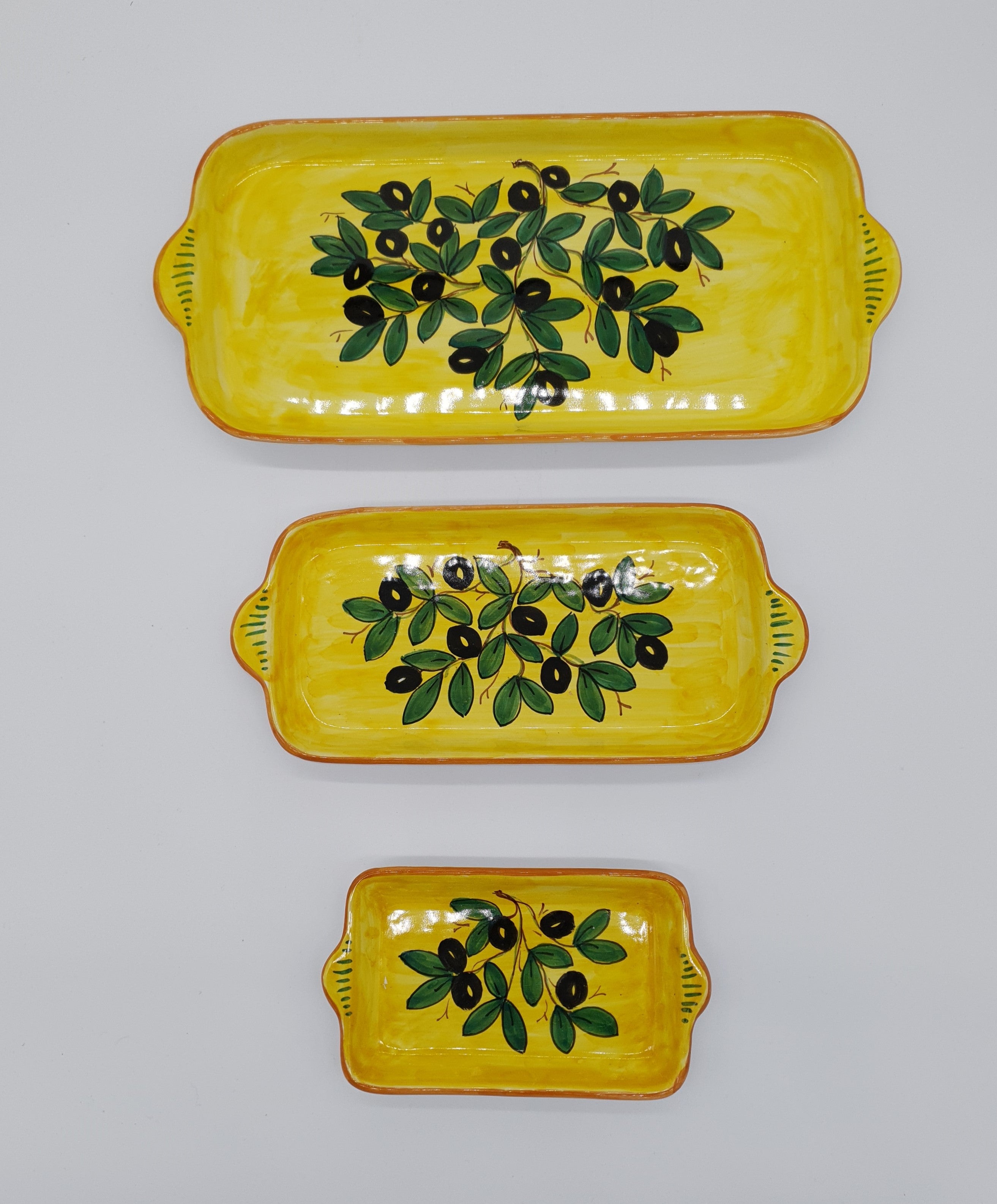 Vassoio Decoro Olive Fondo Giallo