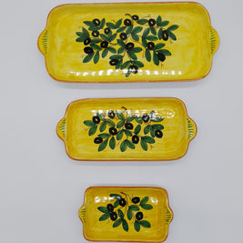 Vassoio Decoro Olive Fondo Giallo