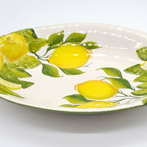 Oval Tray Medium Background Relief Lemon Decor