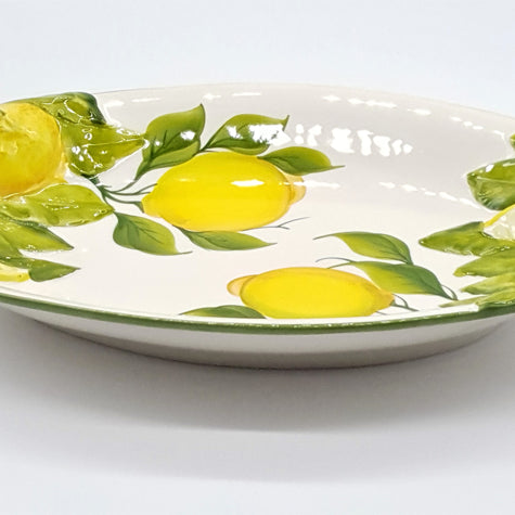 Oval Tray Medium Background Relief Lemon Decor