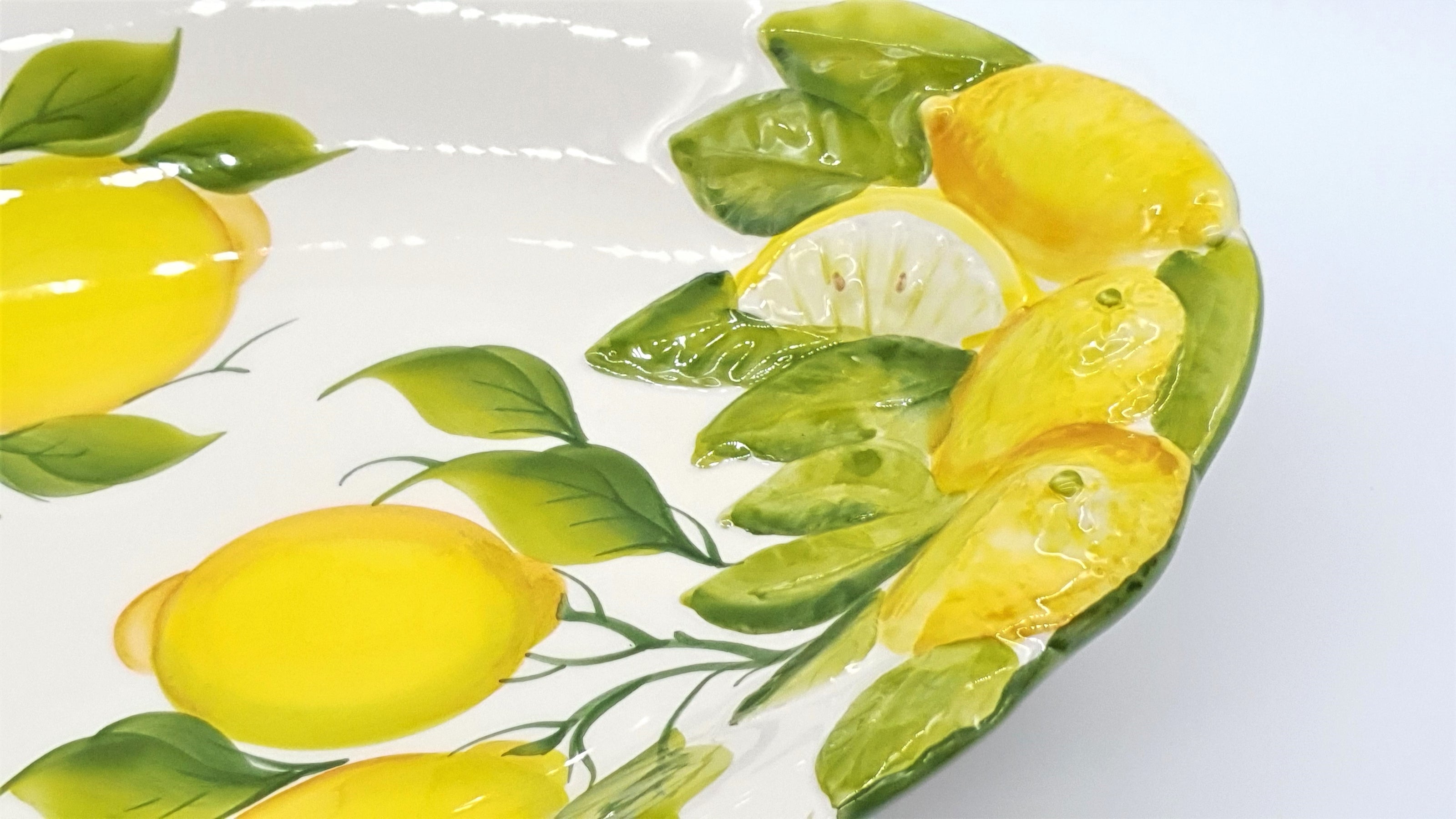Oval Tray Medium Background Relief Lemon Decor