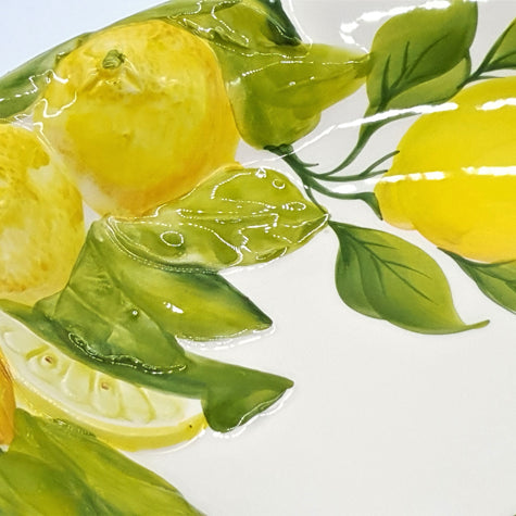 Oval Tray Medium Background Relief Lemon Decor