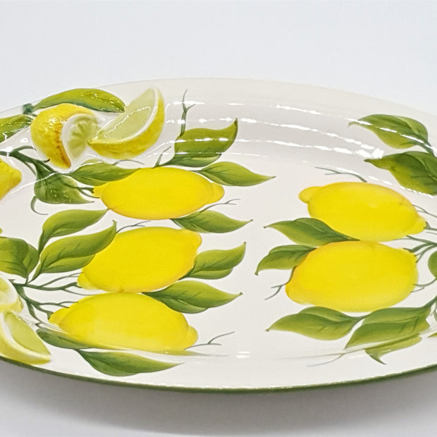 Vassoio Ovale Grande Decoro Limone rilievo
