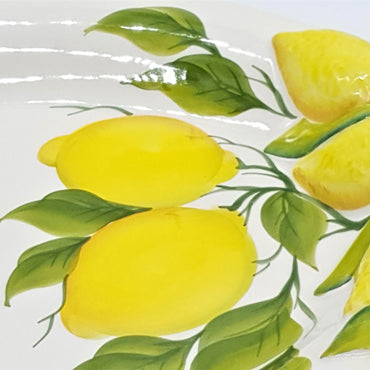 Large Oval Tray with Lemon Relief Decor