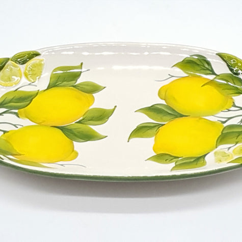 Small Oval Tray Relief Lemon Decor