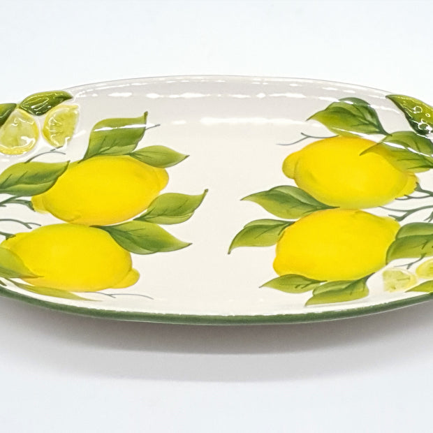 Vassoio Piccolo Ovale Decoro Limone Rilievo