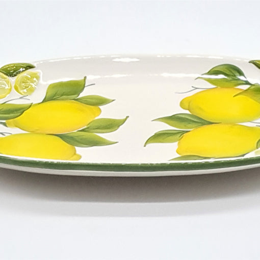 Small Oval Tray Relief Lemon Decor