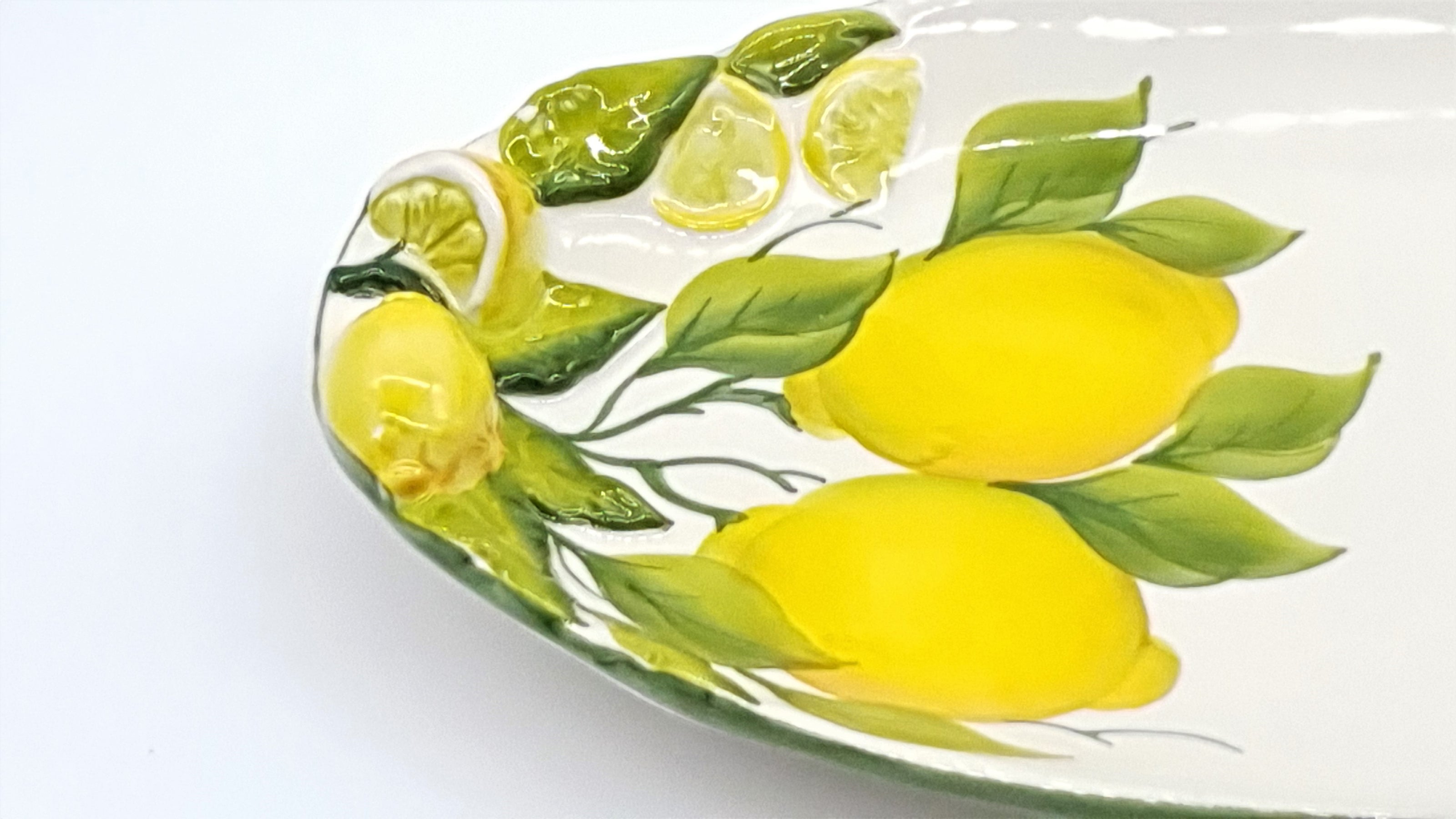 Small Oval Tray Relief Lemon Decor
