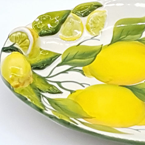 Small Oval Tray Relief Lemon Decor