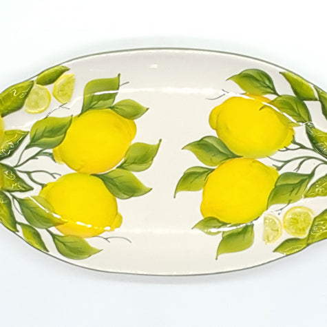 Small Oval Tray Relief Lemon Decor
