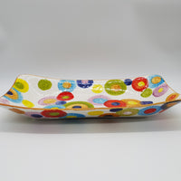 Vassoio Rettangolare Fondo Decoro Cerchi